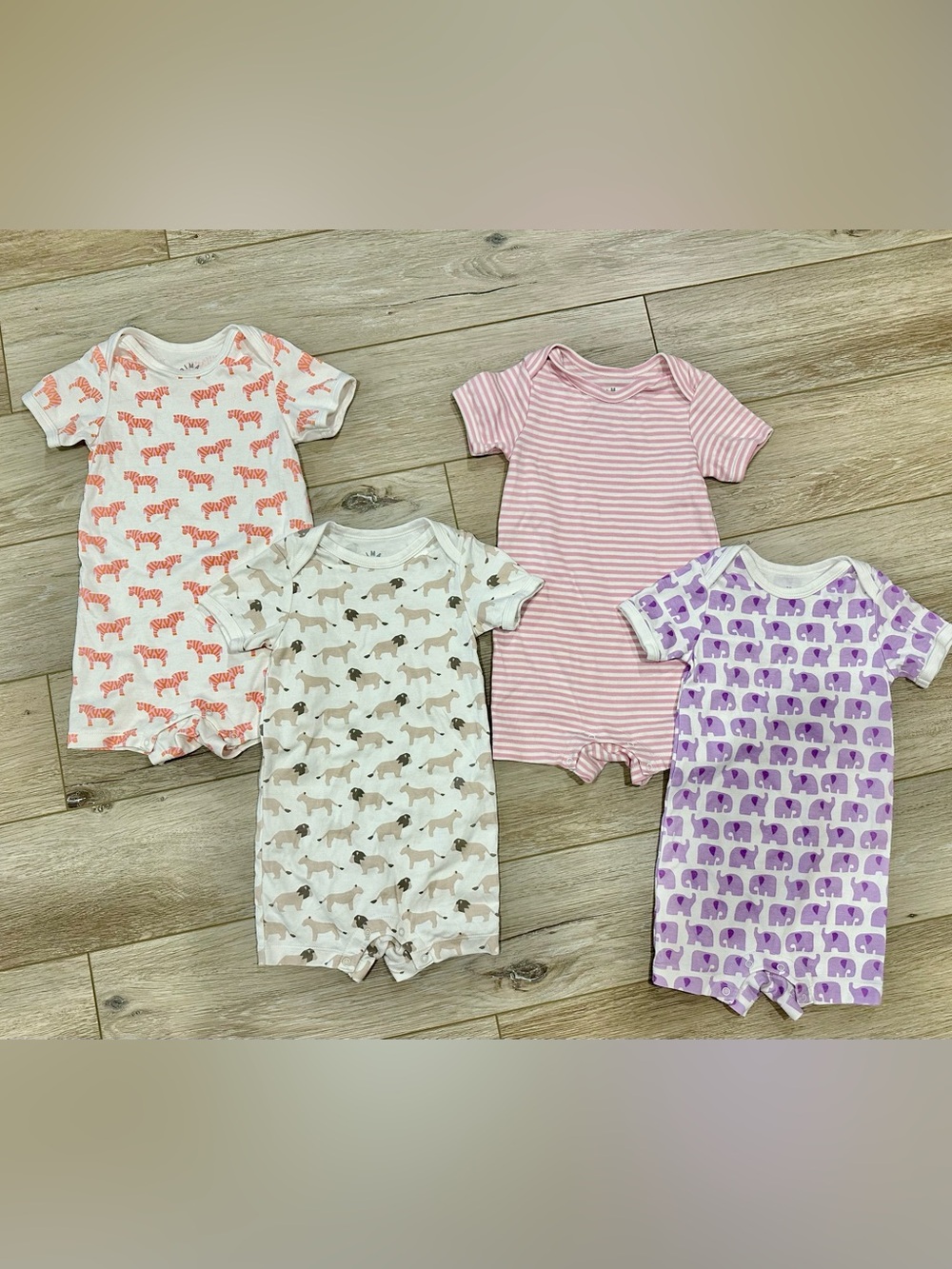 Primary Clothing Organic Animal Friends & Striped Babysuit Shortie